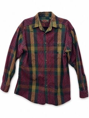 Flyshacker Clothing Co Plaid Flannel Shirt Men’s Large Red Green